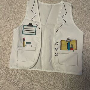 Kids White Doctor Vest Costume. Size 6